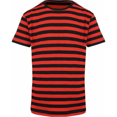 Mantis pánske pásikavé tričko čierne červené