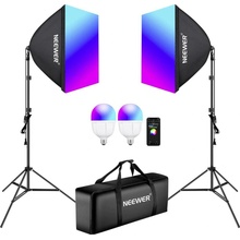 Neewer NK800 dva softboxy a žiarovky RGB 24W 2700-6500K