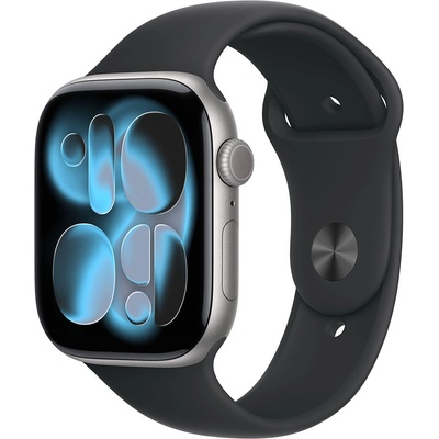 Apple Watch Series 11 Cellular 46 mm Kozmický sivý hliník s čiernym športovým remienkom S/M MFC94WF/A