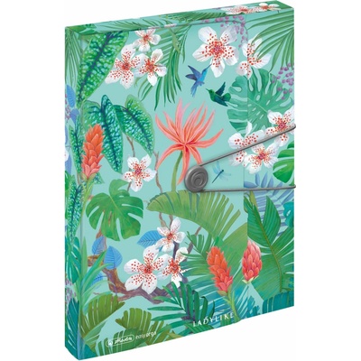 Plastový box s gumičkou Herlitz Ladylike A4, PP, Jungle