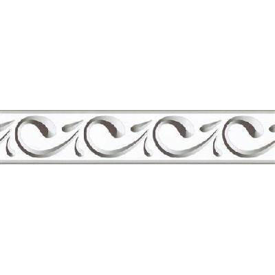 Samolepící bordura B58-03S, rozměr 5 m x 5,8 cm, ornamenty šedé, IMPOL TRADE