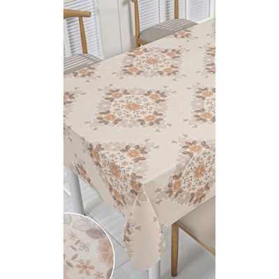 Impol Trade Obrus PVC MIS407 návin 20 m x 140 cm kvetinový vzor na béžovom podklade