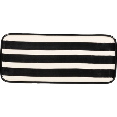 Zafferano Чиния за сервиране Lido Righe правоъгълна 26, 5 см черна (RIG0410)