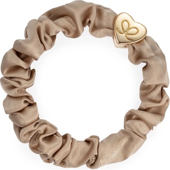 By Eloise London Silk Scrunchie Gold Heart Ластик за коса за жени цвят Sand