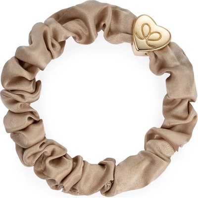 By Eloise London Silk Scrunchie Gold Heart Ластик за коса за жени цвят Sand