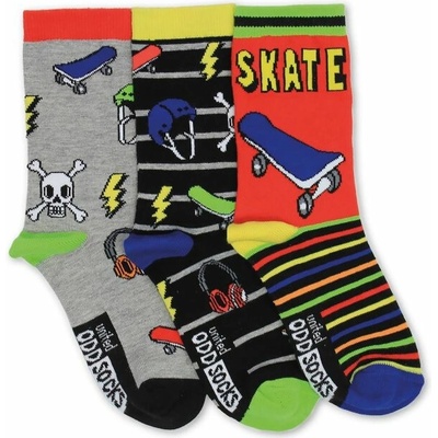 United ODDsocks Detské veselé ponožky SKATER 3 ks