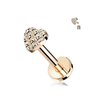 Šperky4U labreta cartilage piercing srdíčko LB0036RD-1208