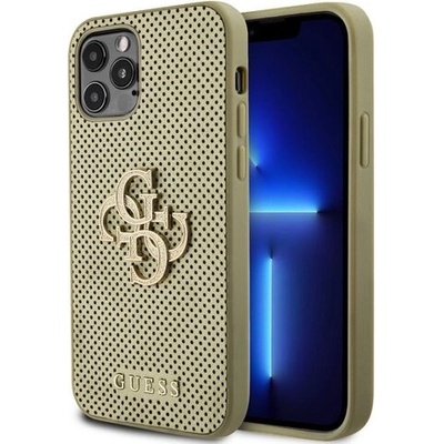 Guess PU Perforated 4G Glitter Metal Logo iPhone 12/12 Pro Gold
