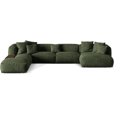 Micadoni Зелен кадифен модулен ъглов диван (ляв ъгъл/U форма) Martina - Micadoni (MIC_UL_120_F1_MARTINA3)