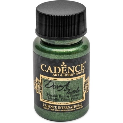 Cadence Dora Textile metalická barva na textil 50 ml green zelená