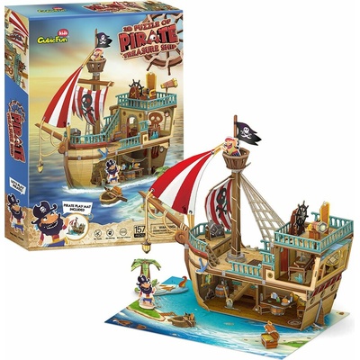 CubicFun 3D puzzle Pirátska loď 157ks