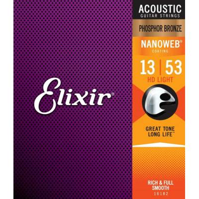 Elixir 013-053 Nanoweb Custom Hd Light 16182