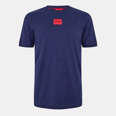Hugo Тениска Hugo Mens Regular Fit Diragolino T-Shirt - Navy 418