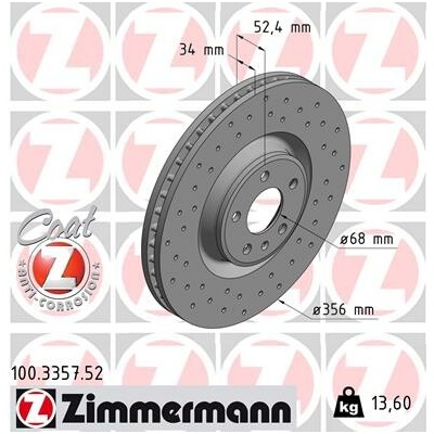 Brzdový kotúč ZIMMERMANN 100.3357.52 (100335752)
