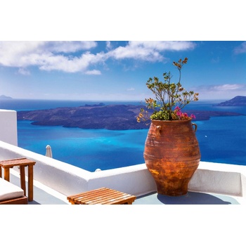 DIMEX ART s. r. o Флизелинов фототапет остров санторини 375 x 250 см