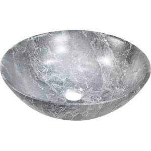 INVENA Мивка за плот Invena Tinos, кръгла, 40 см, сиво каменно покритие (CE-43-707-C)