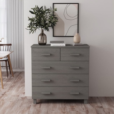 vidaXL Сайдборд HAMAR светлосив 79x40x80 см борово дърво масив (340423)