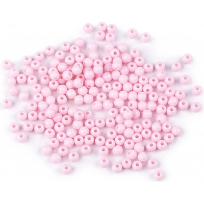 Prima-obchod Plastové korálky Color Ø4 mm, barva 2 růžová sv.