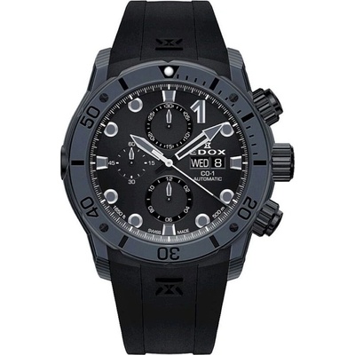 Edox Мъжки часовник EDOX CO-1 Carbon Chrono Automatic 01125-CLNGN-NING (56356)