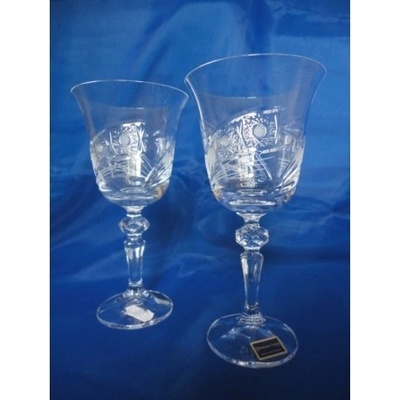Bohemia Crystal Skleničky na víno křišťálové broušené 35003 6 x 220 ml