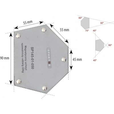 Spartus Svararena Magnetický uholník 22 kg