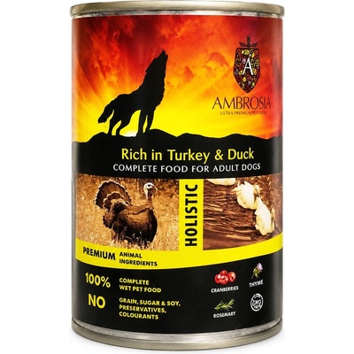 AMBROSIA Dog Adult Rich in Turkey & Duck 395 g