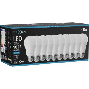 Mexen Nova 10x LED крушка E27, A60, 10W, Студена - 6500K, 1055 lm - L100-E27-1065-01x10 (L100-E27-1065-01x10)