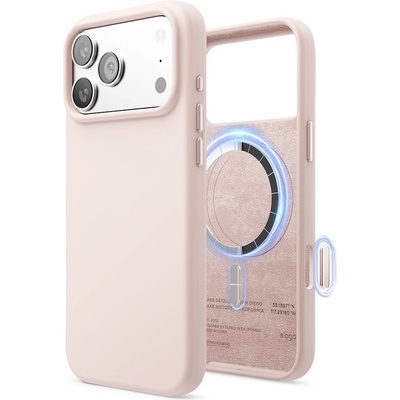elago Силиконов (TPU) калъф с MagSafe за iPhone 17 Pro Max - Elago Magnetic Soft Silicone Case (бледорозов) (ES17MSSC69PRO-LPK)