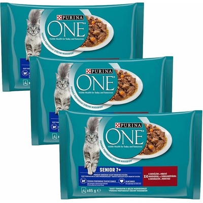 Purina ONE Senior hovädzie 12 x 85 g