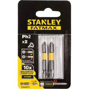 STANLEY - Комплект битове PH2 със система ScrewLock, дължина 50 мм, 2 бр. STA62875-XJ (STA62875-XJ)
