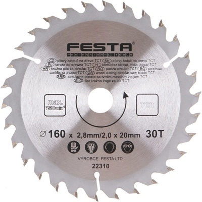 Festa Pilový kotouč TCT 160 x 20 x 2,8/2,0 mm 30 zubů 22310