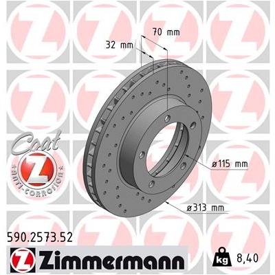 Brzdový kotúč ZIMMERMANN 590.2573.52 (590257352)