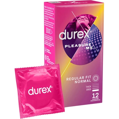 Durex Pleasure Me - оребрено-пунктиран презерватив (12 бр. )