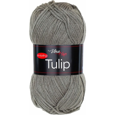 Vlna-Hep Pletací / háčkovací příze TULIP 41029 khaki, jednobarevná, antipillingová, 100g/170m
