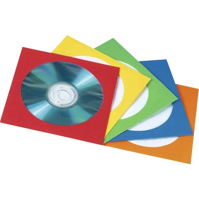 HAMA Papierové ochranné obaly na CD/DVD, farebne triedené, balenie po 100 kusoch - 00078362