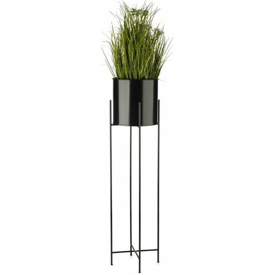 HowHomely KOVOVÝ květináč se stojanem DARK 95X21 CM ČERNÁ