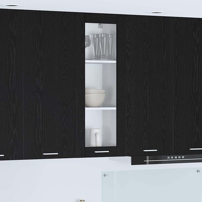 vidaXL Висящ шкаф с врата Черния дъб 40 x 31 x 100 см Инженерно дърво (884379)