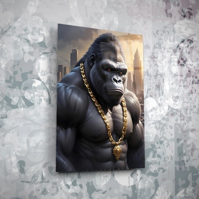 Art gift Стъклено АРТ пано - Горила с Верига