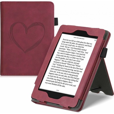KW Mobile Nubuck Brushed Heart KW5022204 pre Amazon Kindle Paperwhite 4 2018 Dark Red