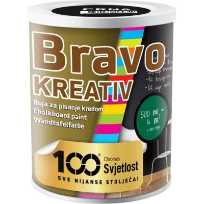 Chromos-Svjetlost Bravo Kreativ - tabuľová farba zelená 0,5 l