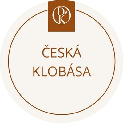 Davídkovo koření Etiketa Česká klobása béžová průměr 4,5 cm 1 ks