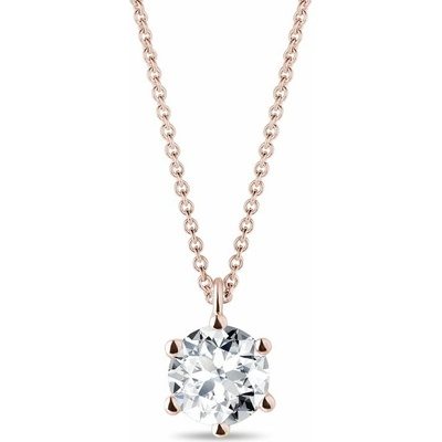 Klenota Náhrdelník z ružového zlata s lab grown diamantom K0611294