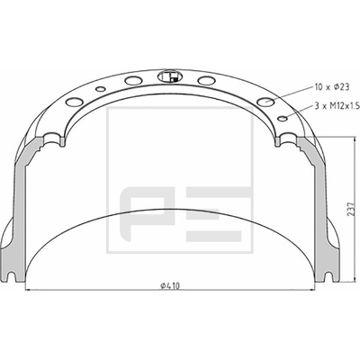 Brzdový bubon PE Automotive 016.502-00A