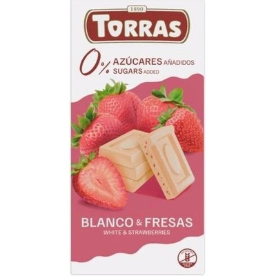 Torras Bezlepková bílá s jahodou bez přidaného cukru 75 g