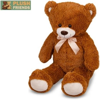 Mikro Plush Friends плюшено мече 80см тъмно кафяво с панделка