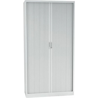 Manutan Expert Kovová spisová skriňa s roletou, 4 police, 195 x 100 x 45,7 cm, sivá