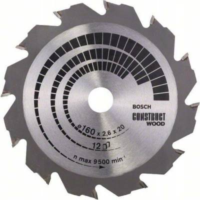 Pilový kotouč Construct Wood 160x20/16mm Z12 Bosch 2608640630