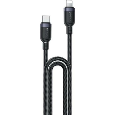 Yesido CA191 opletený nabíjecí a datový USB-C na Lightning 2m černý