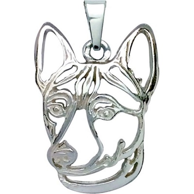 Stříbrné tlapky Basenji stříbrný přívěšek 680