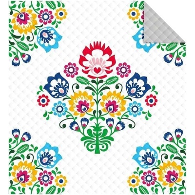 DETEXPOL Přehoz na postel Folklor bílá Polyester, 220/240 cm DL-561972